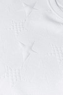 White Star Embossed Textured Drop Shoulder Sweatshirt - SELFTRITSS