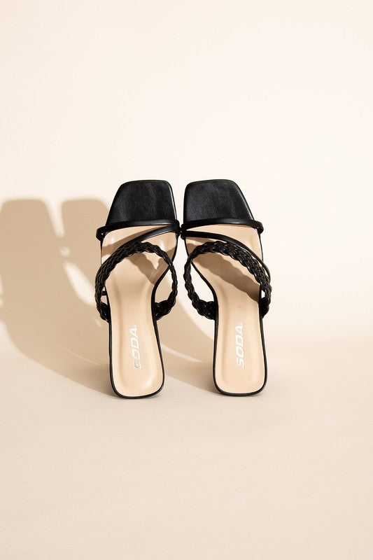 Braided Strap Sandal Heels - SELFTRITSS   