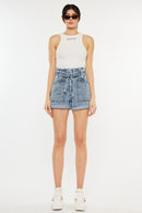 Kancan Ultra High Rise Paperbag Denim Shorts - SELFTRITSS