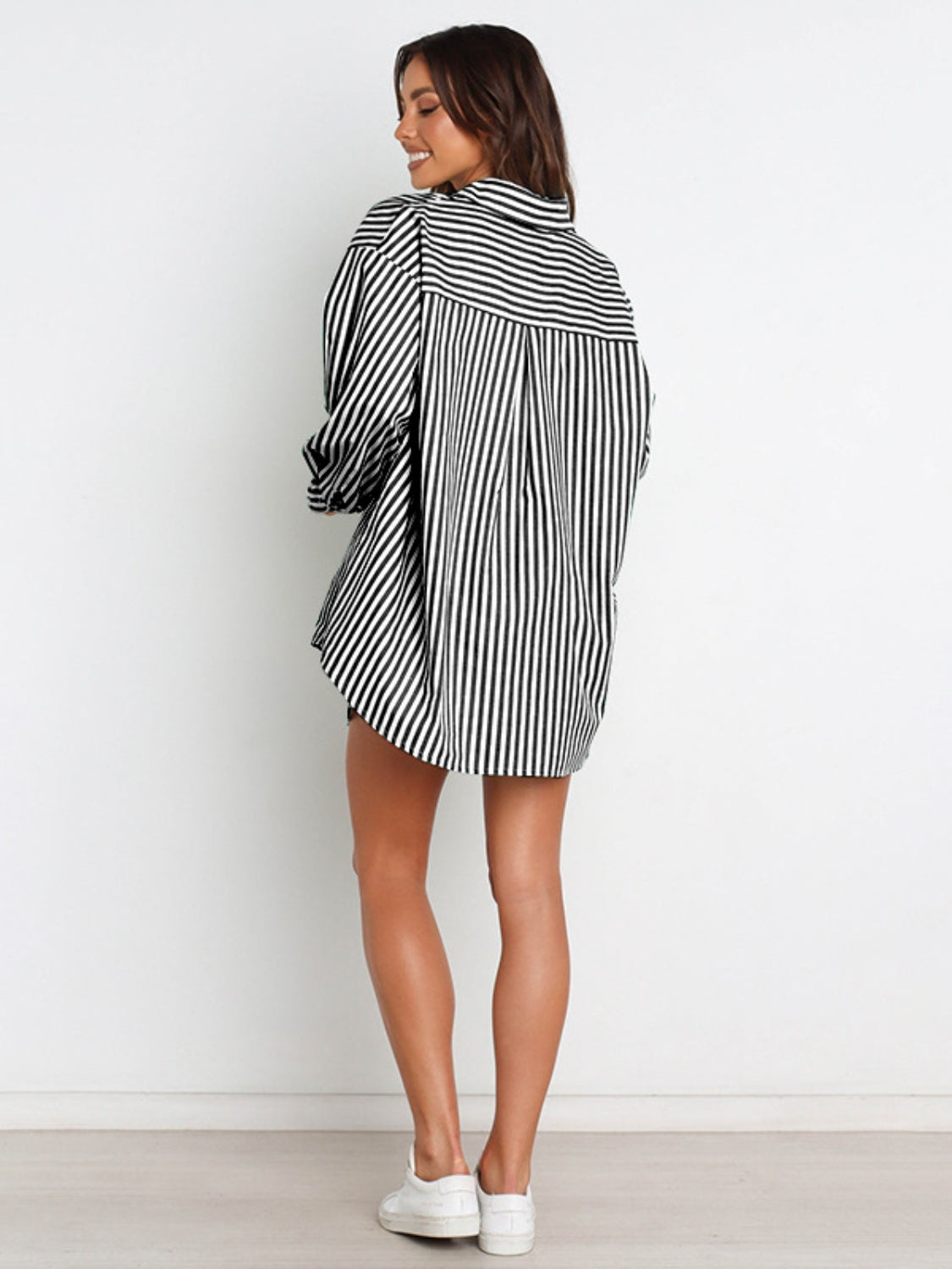Striped Dropped Shoulder Shirt and Shorts Set - SELFTRITSS