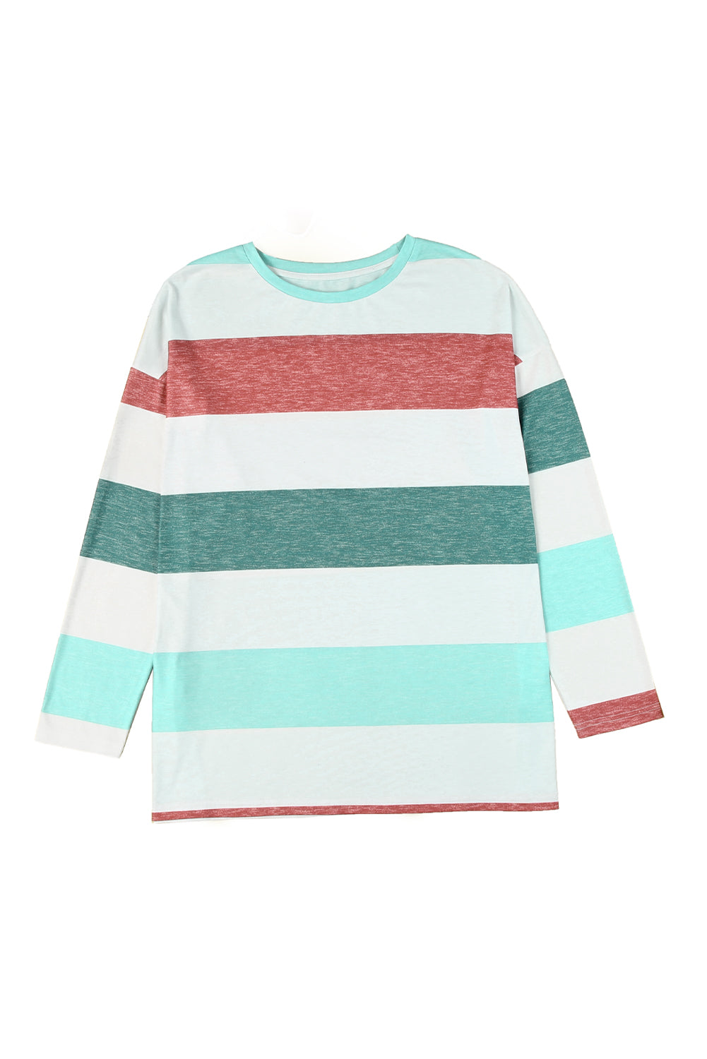 Green Plus Size Colorblock Pullover Top - SELFTRITSS   