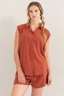 Linen Shirt and Shorts Set - SELFTRITSS   