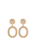 Gold Glittering Circle Dangle Earrings - SELFTRITSS   