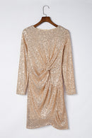 Apricot Knot Pack Hip Sequin Dress - SELFTRITSS