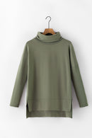 Jungle Green Cowl Neck Shift Tunic Top - SELFTRITSS   