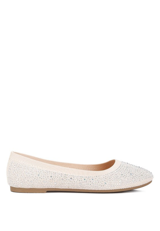 Splash Rhinestones Embellished Ballet Flats - SELFTRITSS  