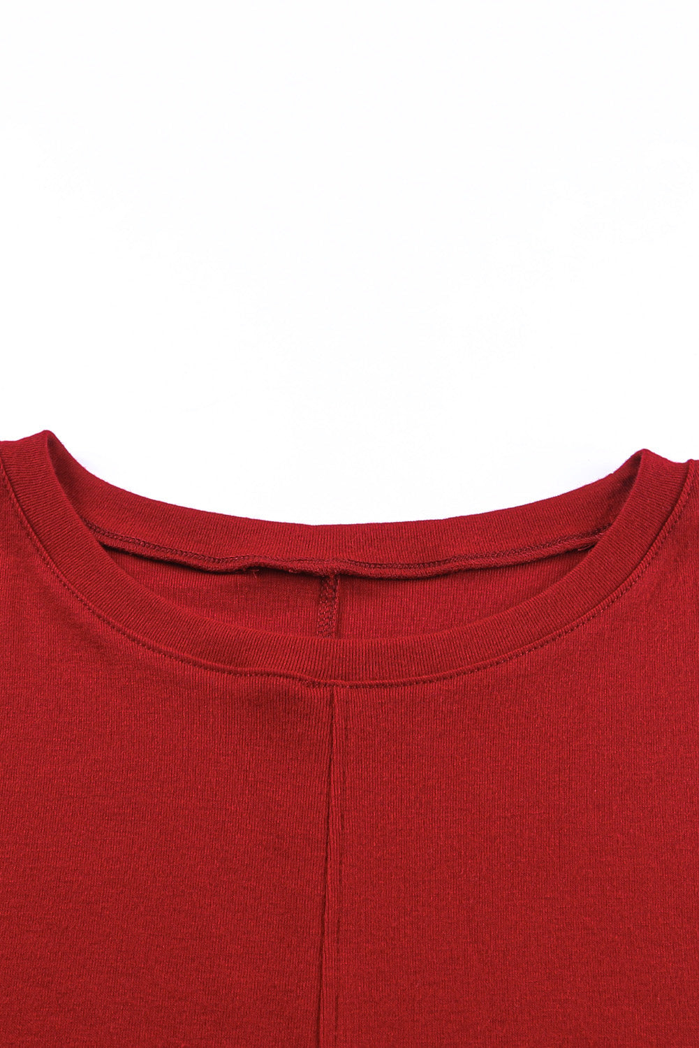 Red Solid Color Patchwork Long Sleeve Top - SELFTRITSS   