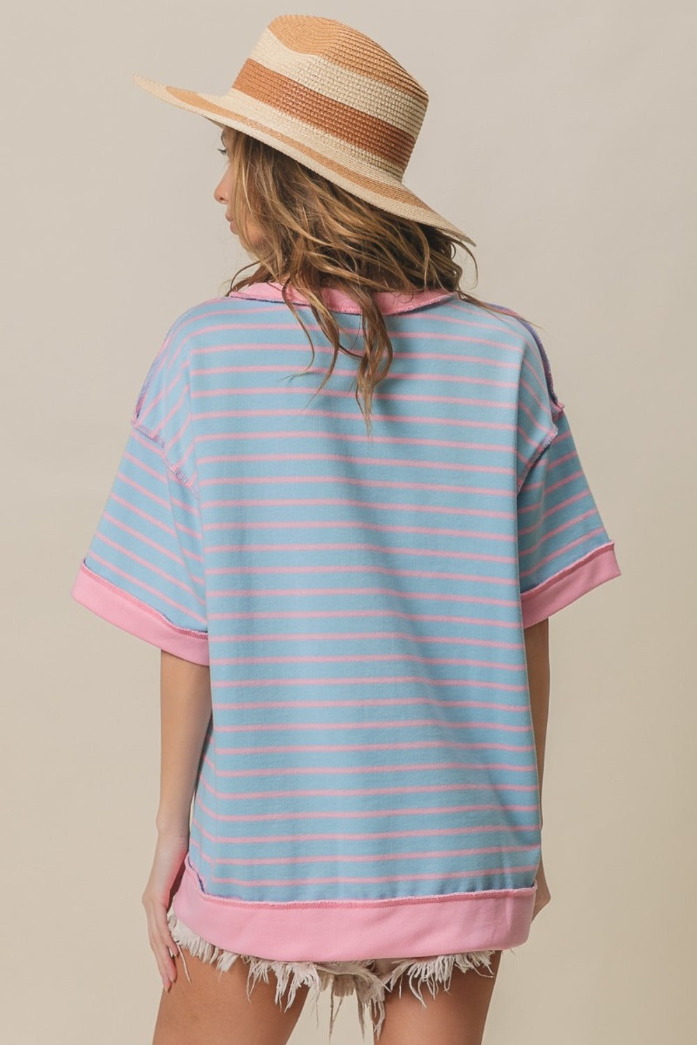 Seam Stripe Contrast T-Shirt