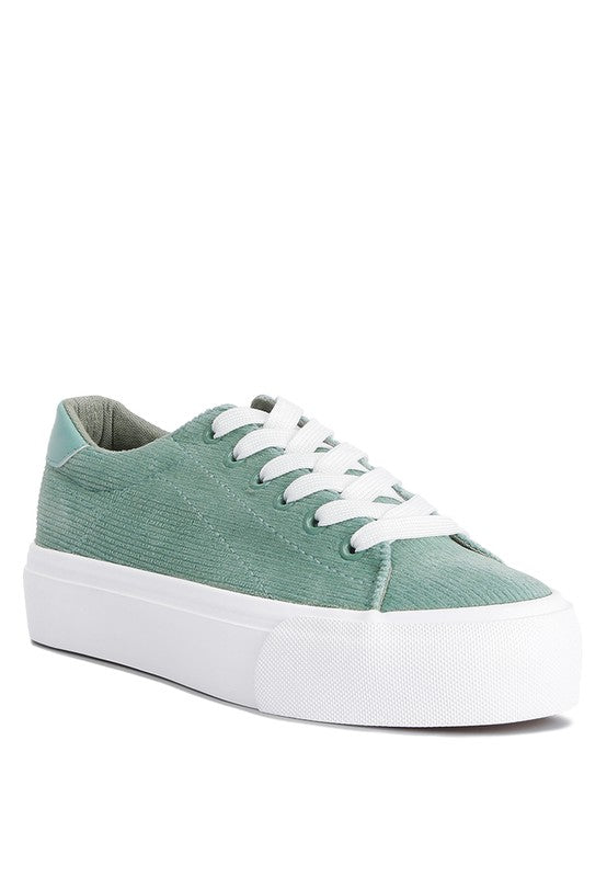 Hyra Solid Flatform Canvas Sneakers - SELFTRITSS