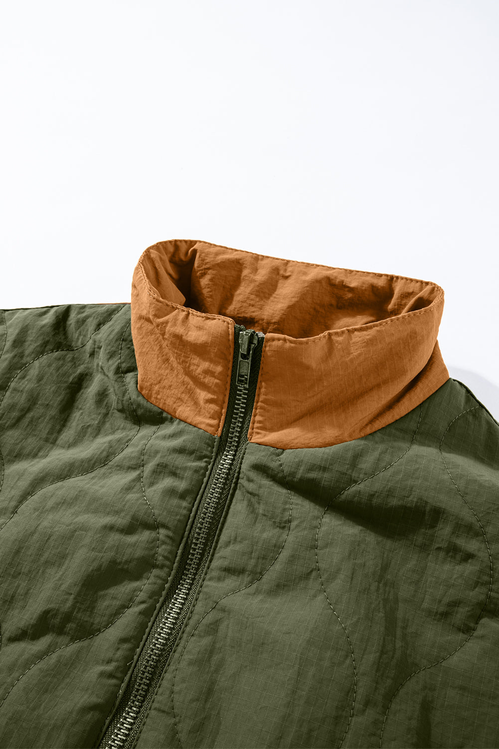 Green Stitching Quilted Drawstring Jacket - SELFTRITSS   