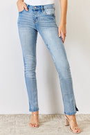 Kancan Full Size Mid Rise Y2K Slit Bootcut Jeans - SELFTRITSS   