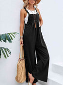 Full Size Wide Leg Overalls with Pockets - SELFTRITSS   