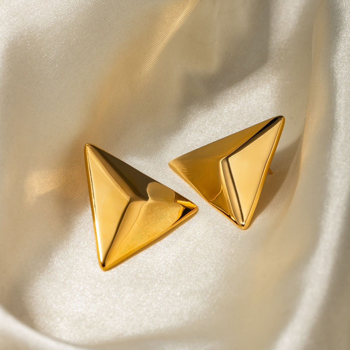 Stainless Steel 3D Triangle Earrings - SELFTRITSS   