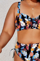 Plus Size Printed Wide Strap Two-Piece Swim Set - SELFTRITSS   