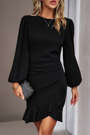 Women's Fishtail Dress Dress Long Puff Sleeves - SELFTRITSS