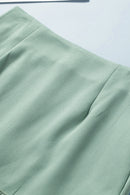 Green Tiered Tassel Zip-up High Waist Mini Skirt - SELFTRITSS
