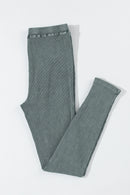 Dark Grey Vintage Wash Ribbed Leggings - SELFTRITSS