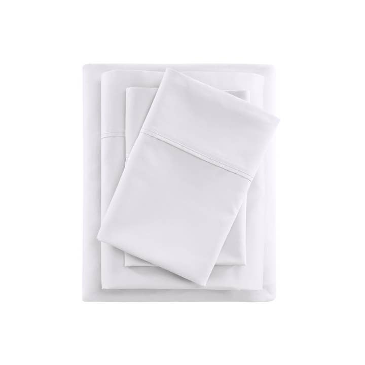 Cooling 600 Thread Count 4-Piece Sheet Set, White - SELFTRITSS