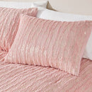 Faux Fur Metallic Duvet Cover Set, Blush Pink - SELFTRITSS