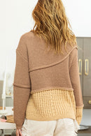 Mocha Brown Ribbed Long Sleeve Sweater