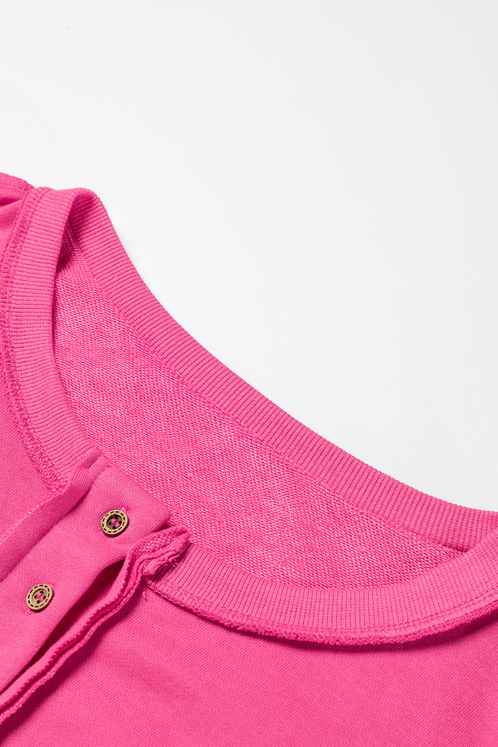 Drop Shoulder Henley Buttons Sweatshirt - SELFTRITSS