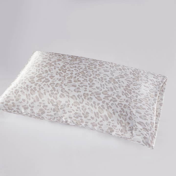 Satin Luxury 2-Piece Pillowcases, Taupe Leopard - SELFTRITSS