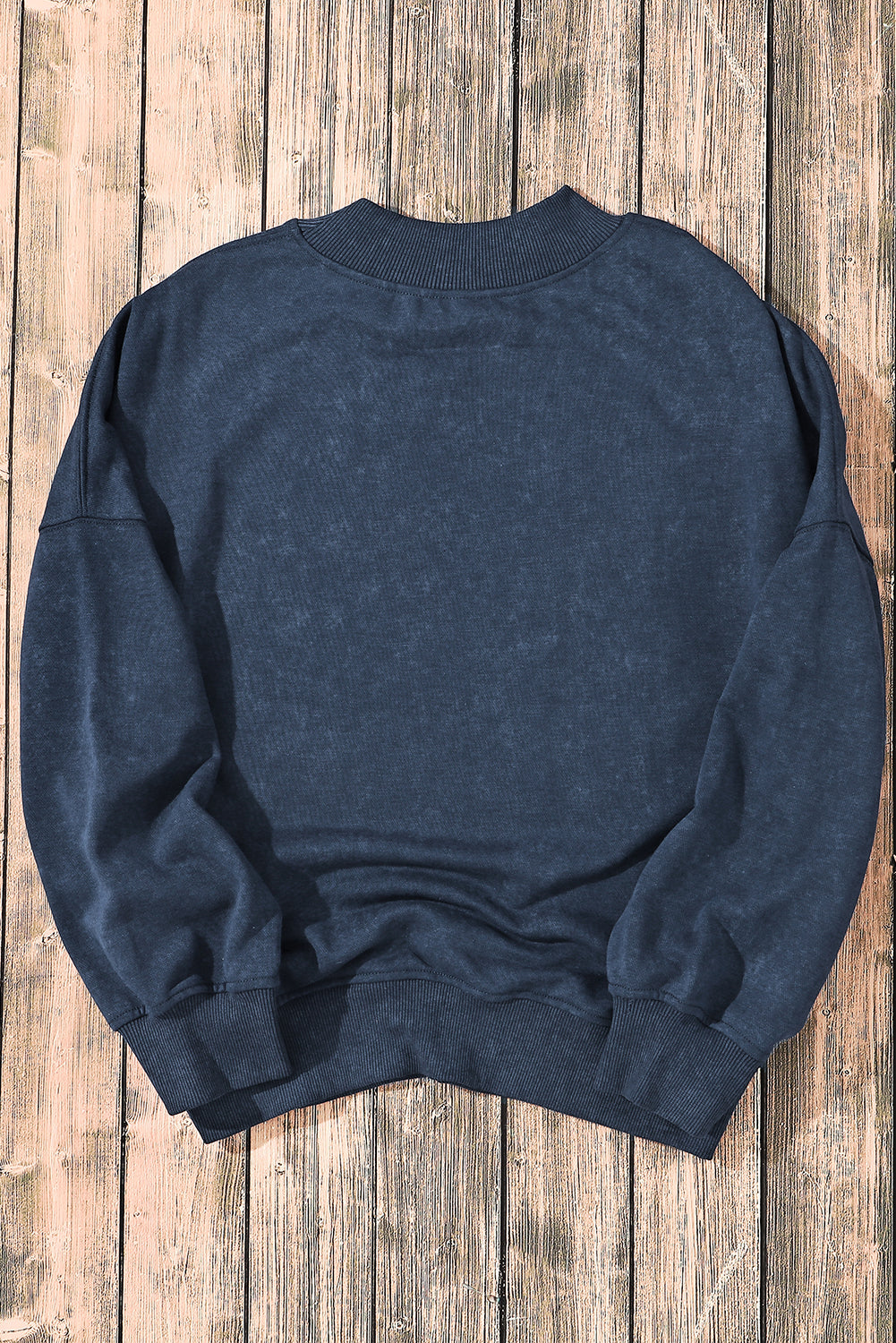 Sky Blue Drop Shoulder Crew Neck Pullover Sweatshirt - SELFTRITSS