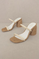 Margaret Raffia Block Heels Sandals