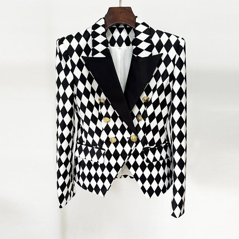 Women's Slim Double-breasted  Cotton Formal Blazer - SELFTRITSS   