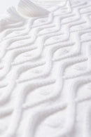 White Textured Ruffled Mock Neck Knitted Vest - SELFTRITSS