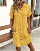 Summer Short Sleeve Shirt Loose Dress - SELFTRITSS   