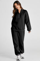 Quarter Zip Long Sleeve Top and Pants Set - SELFTRITSS   