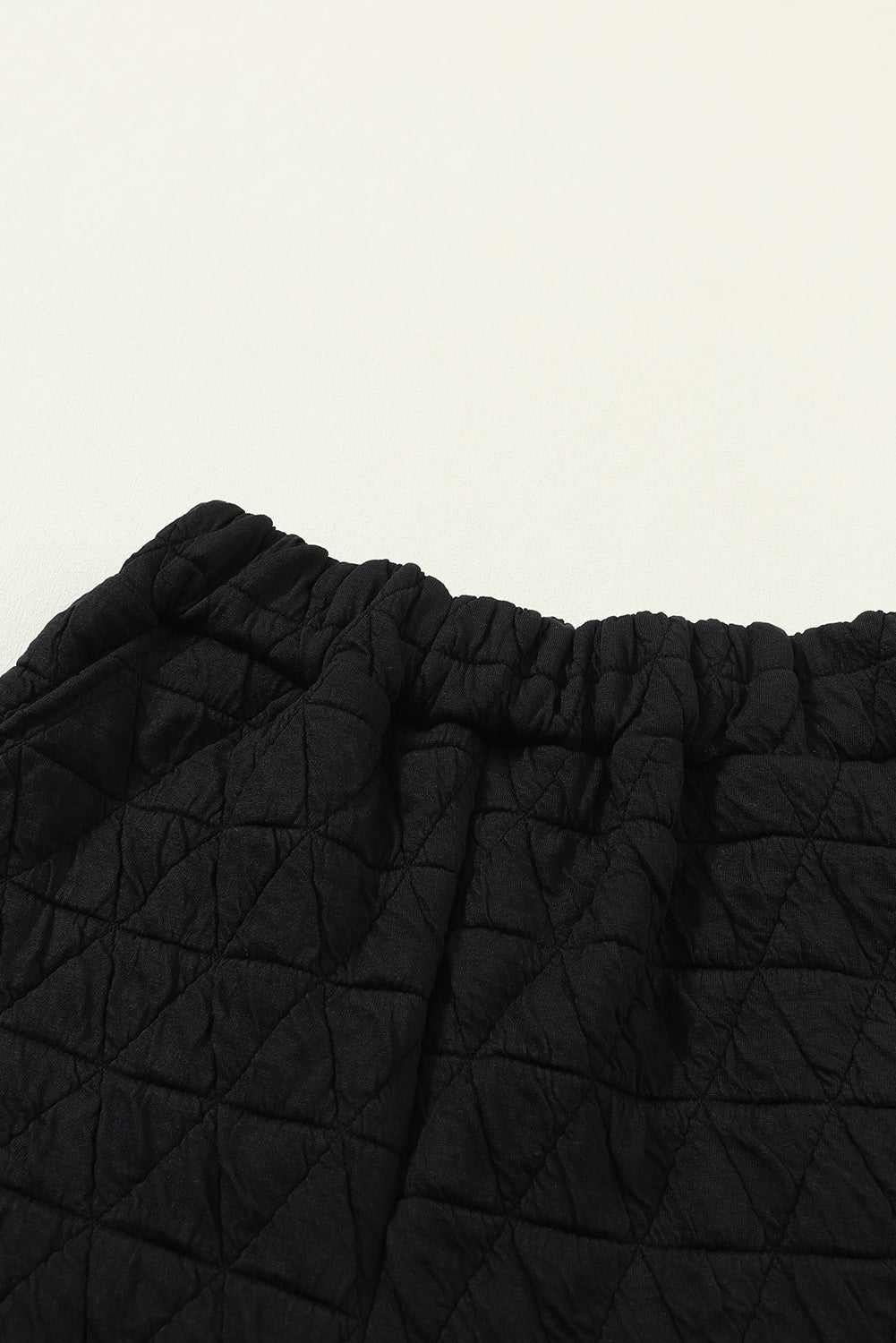 Black Solid Quilted Pullover and Pants Outfit - SELFTRITSS   