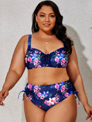 Plus Size Printed Wide Strap Two-Piece Swim Set - SELFTRITSS   