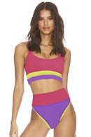 Color Block Spaghetti Strap Two-Piece Swim Set - SELFTRITSS   