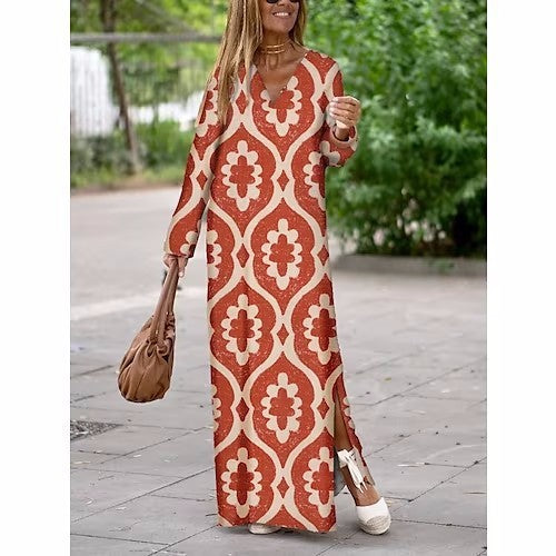 Modest Arabic Long Dress with Slit - SELFTRITSS   