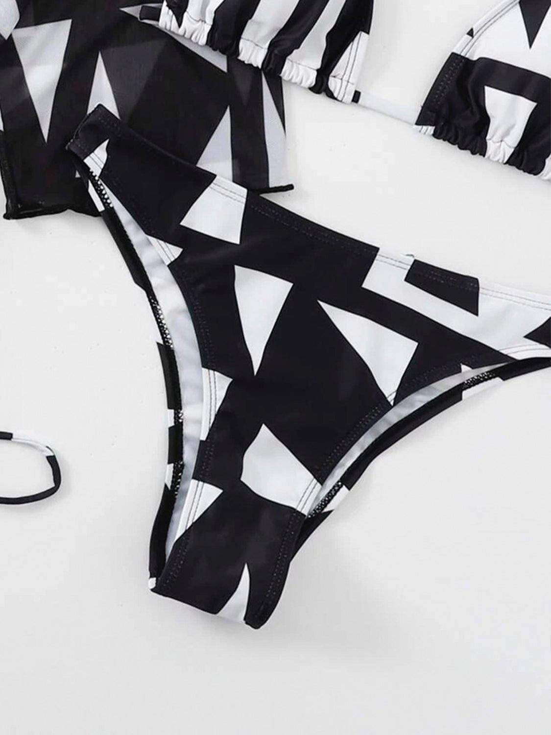 Printed Halter Neck Bikini and Cover Up Swim Set - SELFTRITSS