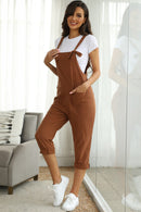 Full Size Square Neck Wide Strap Jumpsuit - SELFTRITSS   