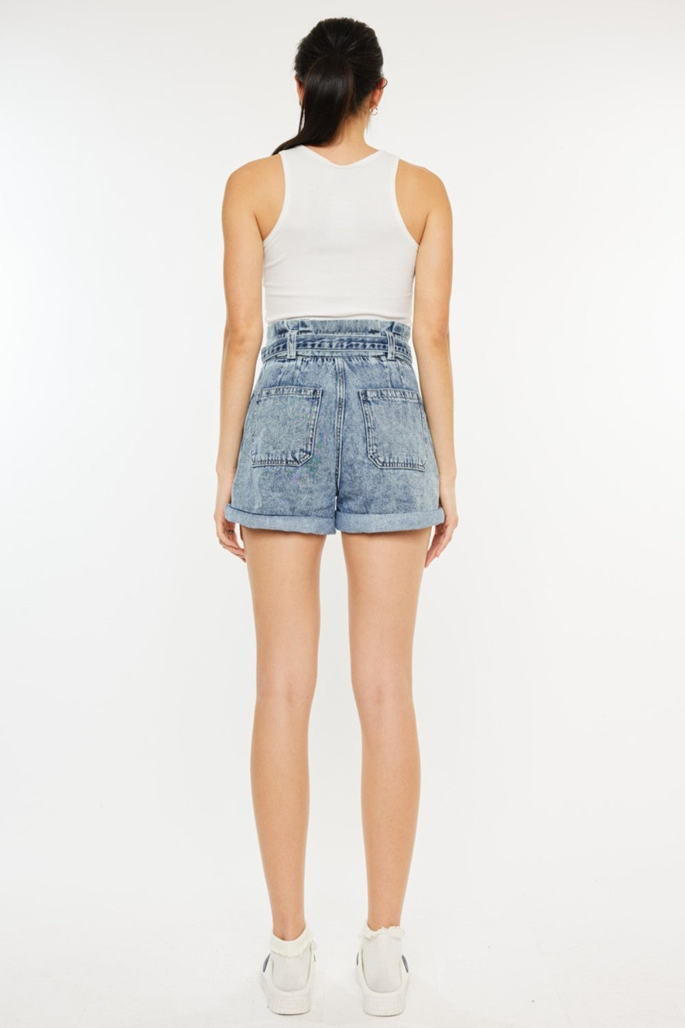 Kancan Ultra High Rise Paperbag Denim Shorts - SELFTRITSS