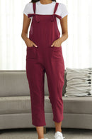 Full Size Square Neck Wide Strap Jumpsuit - SELFTRITSS   