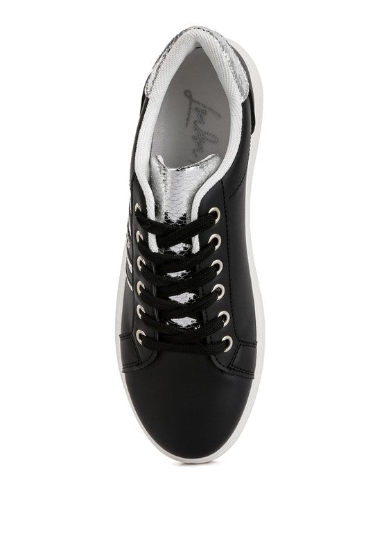 Claude Faux Leather Back Panel Detail Sneakers - SELFTRITSS