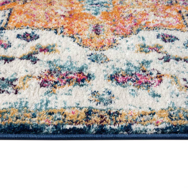 Blue Orange Boho Medallion Area Rug/Runner - SELFTRITSS