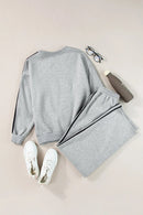 Round Neck Long Sleeve Top and Pants Active Set - SELFTRITSS   