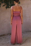 Ruffled Sleeveless Top and Wide Leg Pants Set - SELFTRITSS   