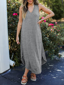 Full Size V-Neck Midi Tank Dress - SELFTRITSS   