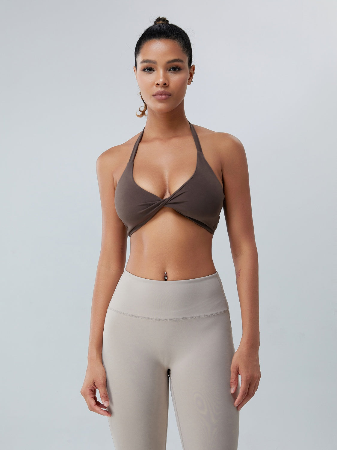 Twisted Halter Neck Active Bra - SELFTRITSS   