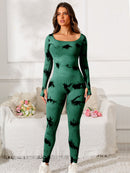 Scoop Neck Long Sleeve Active Jumpsuit - SELFTRITSS   