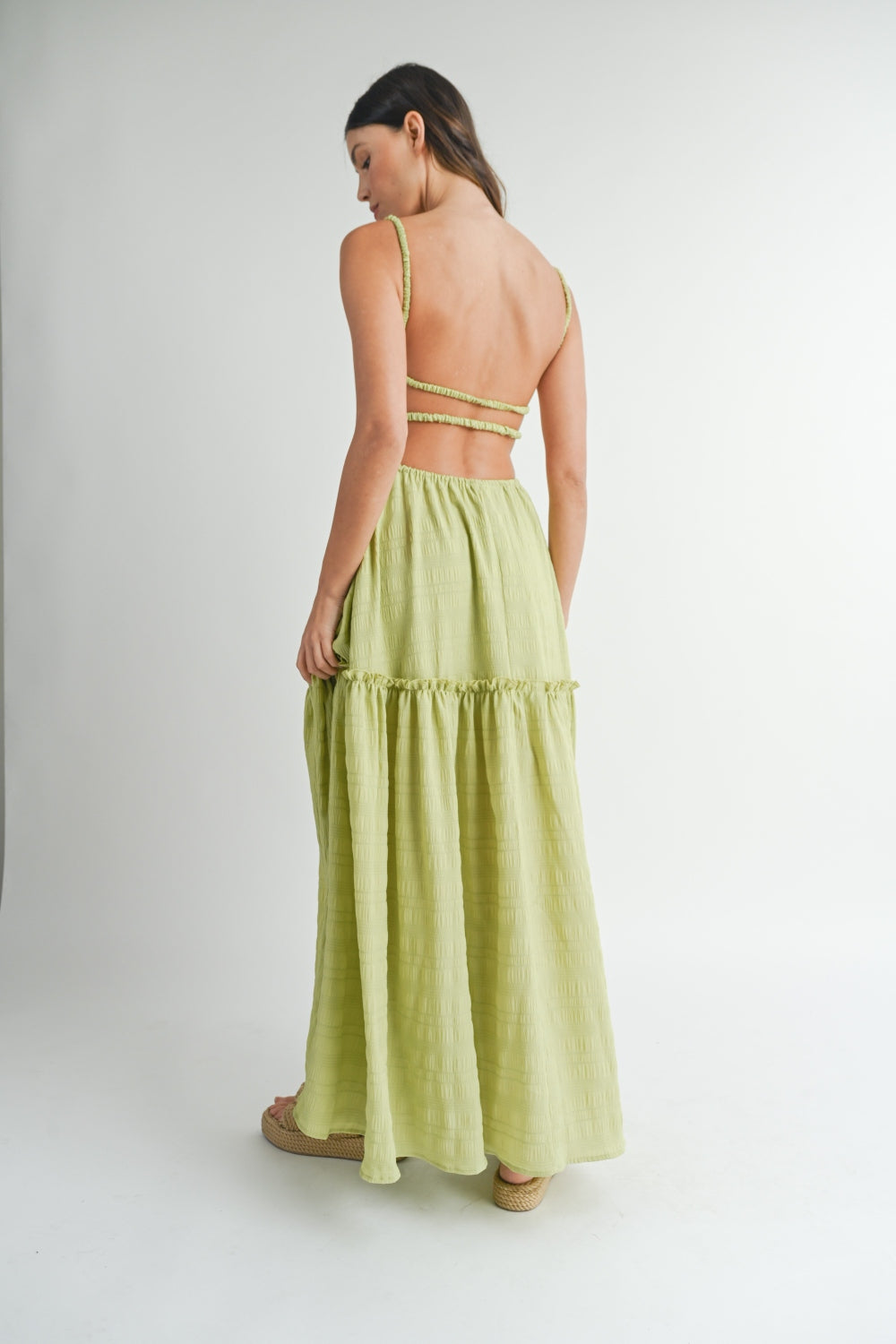 MABLE Cutout Waist Backless Maxi Dress - SELFTRITSS