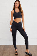 Black Arched Waist Seamless Active Leggings - SELFTRITSS