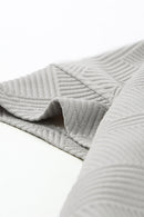 Gray 2pcs Solid Textured Drawstring Shorts Set - SELFTRITSS